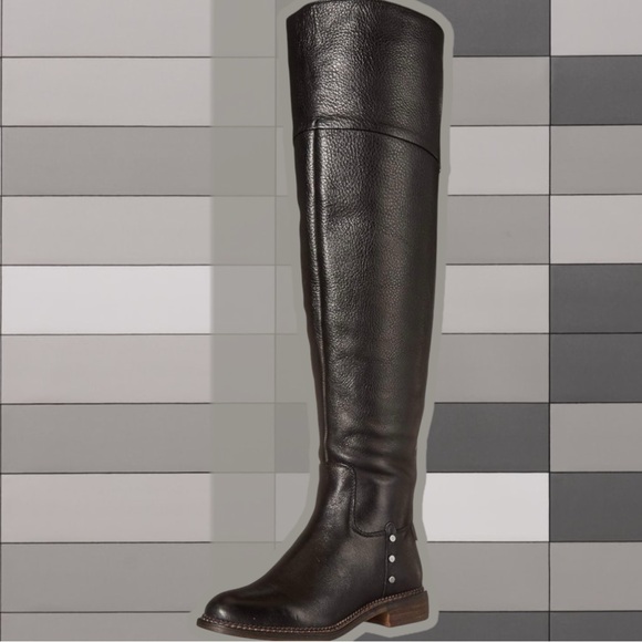 NWOT Franco Sarto ‘Haleen’ Black Genuine Leather Over-The-Knee Boots Size 5.5 - Picture 6 of 16